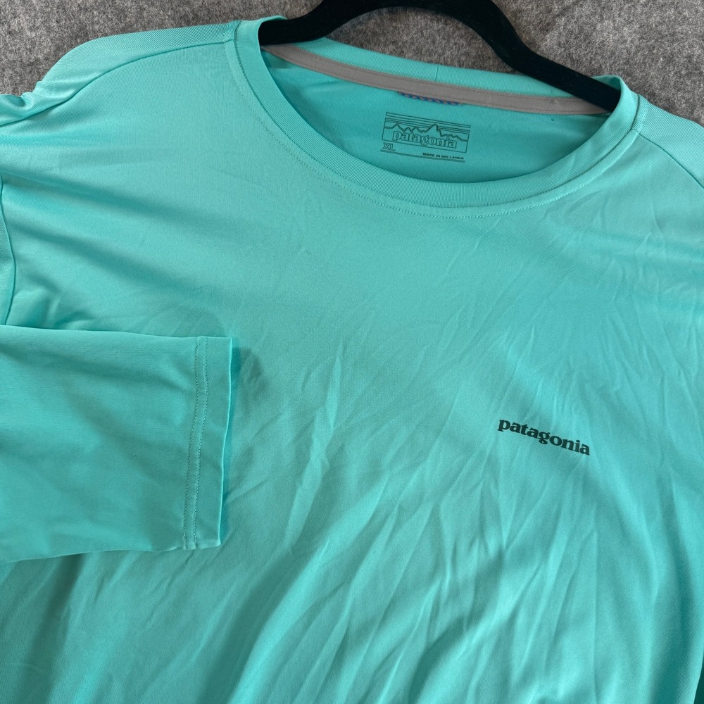 Patagonia Shirt Mens XL Teal Arbor Anglers Tarpon Fish Capilene Cool Daily EUC